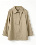 Wool Silk A‑Line Trench Coat
