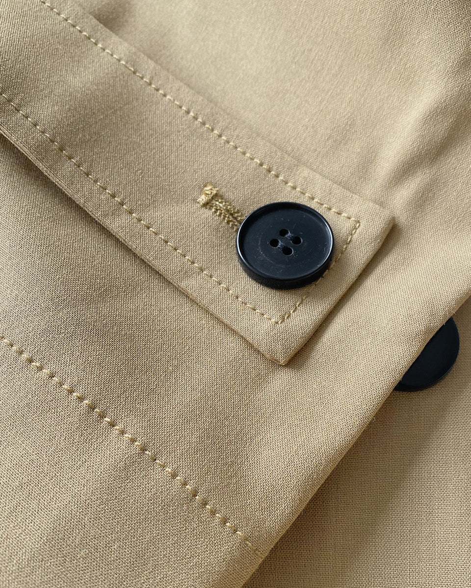 Wool Silk A‑Line Trench Coat