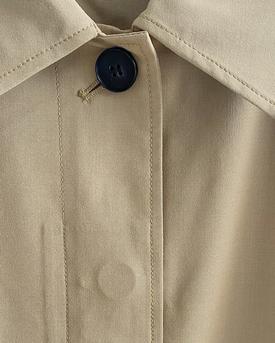 Wool Silk A‑Line Trench Coat