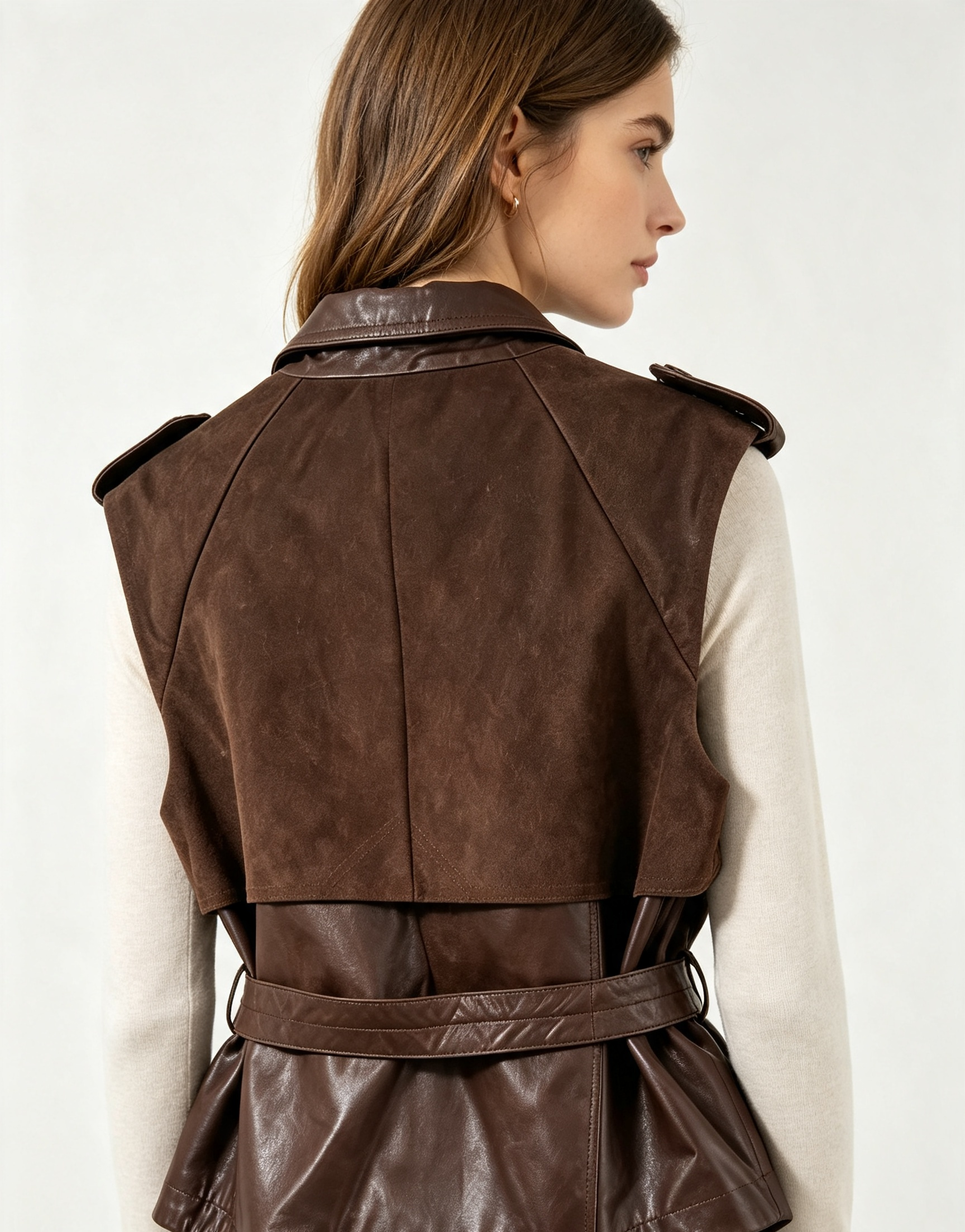 Leather Waist‑Tie Vest