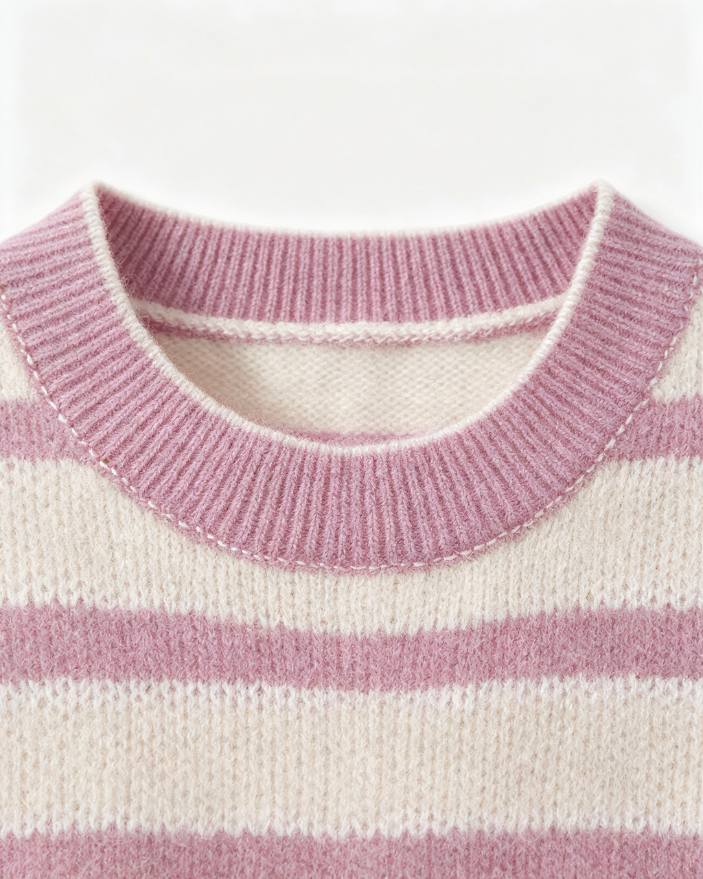Striped Cashmere Short‑Sleeve Top