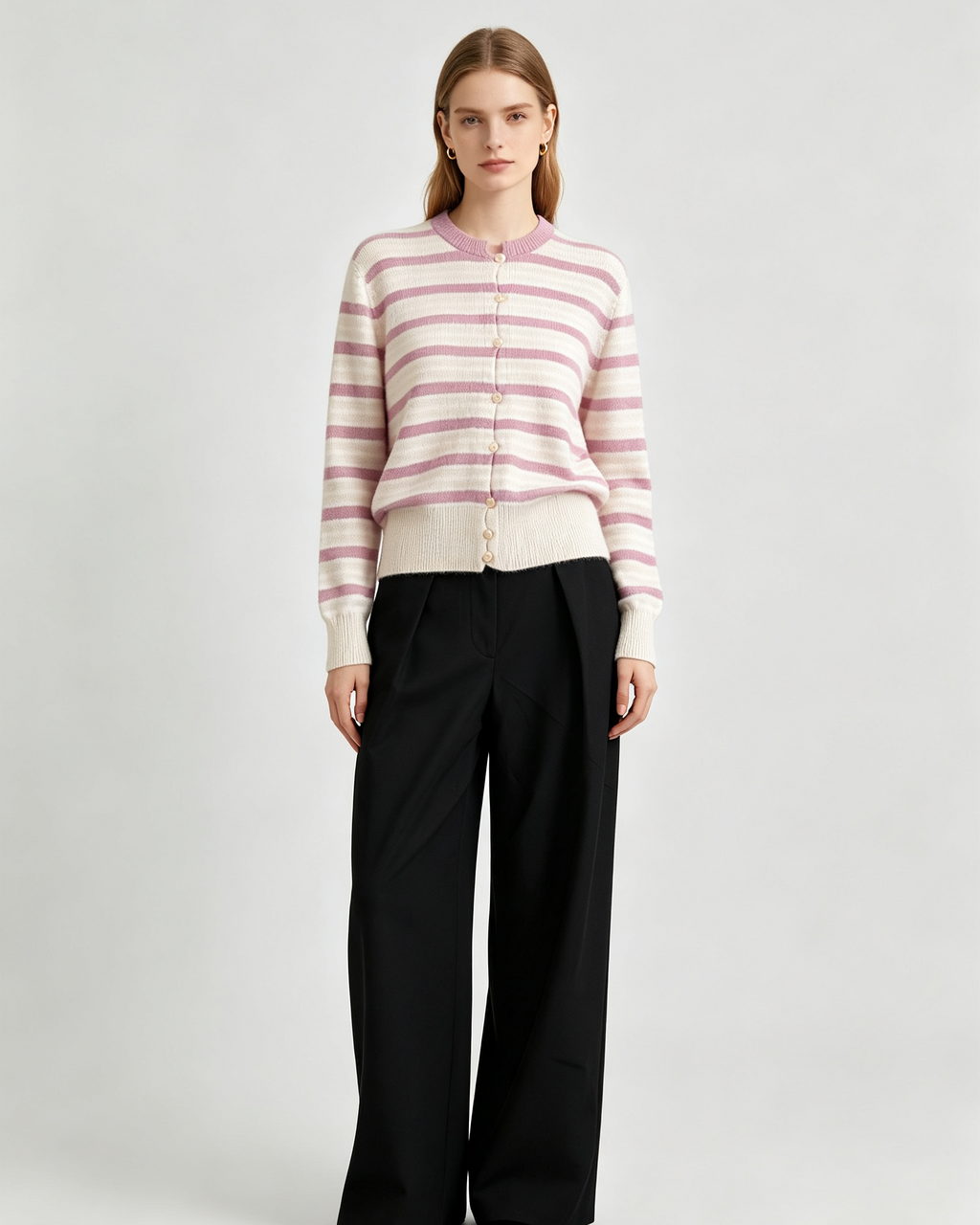 Striped Cashmere Cardigan