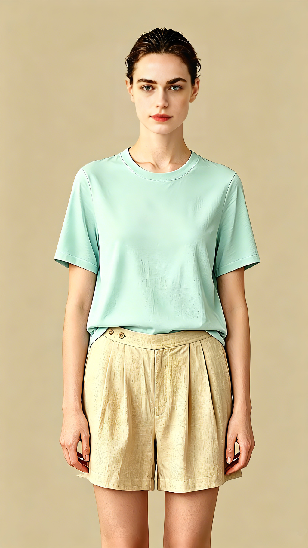 Premium Linen Ladies Pleated Shorts