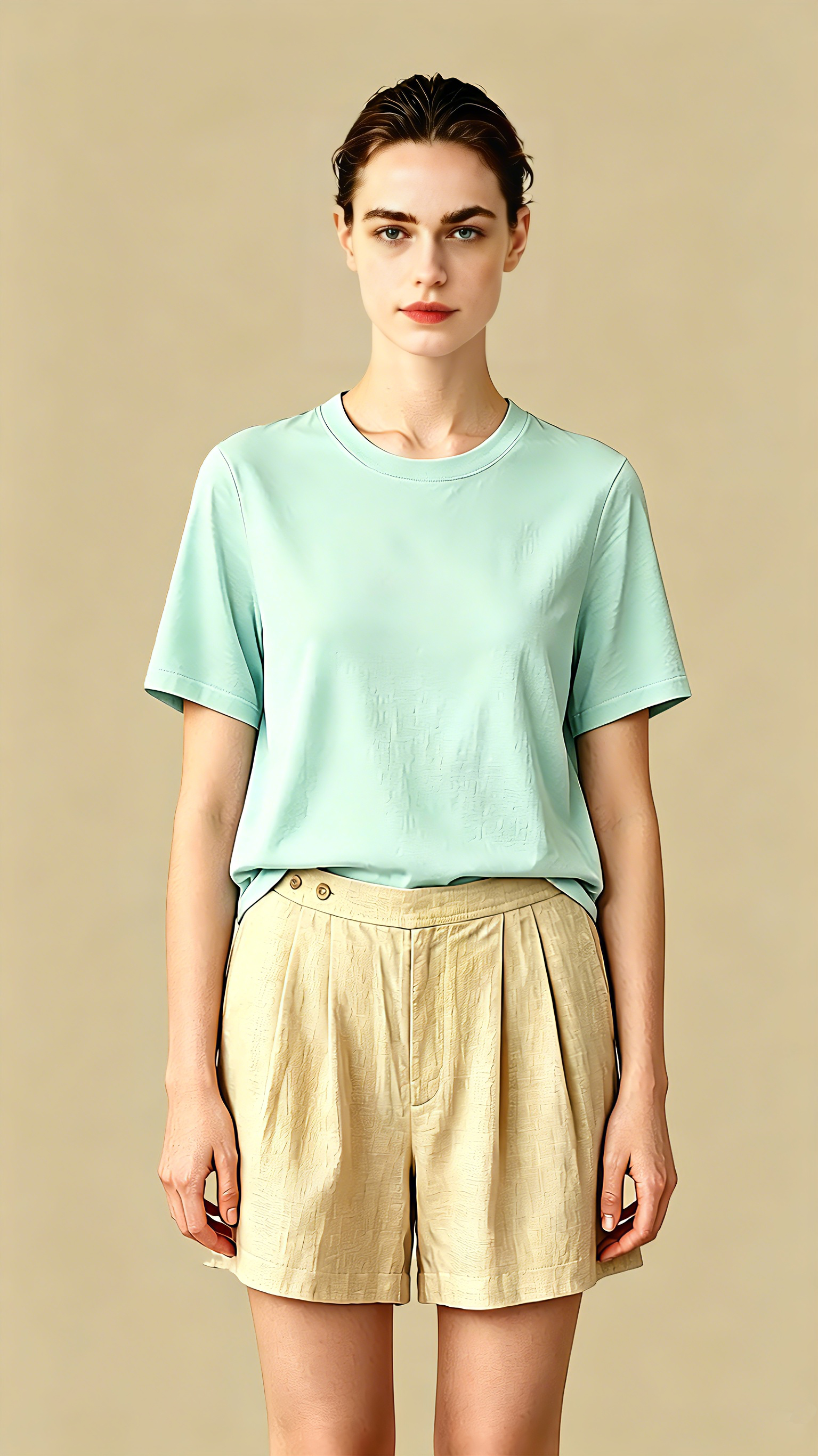 Premium Linen Ladies Pleated Shorts