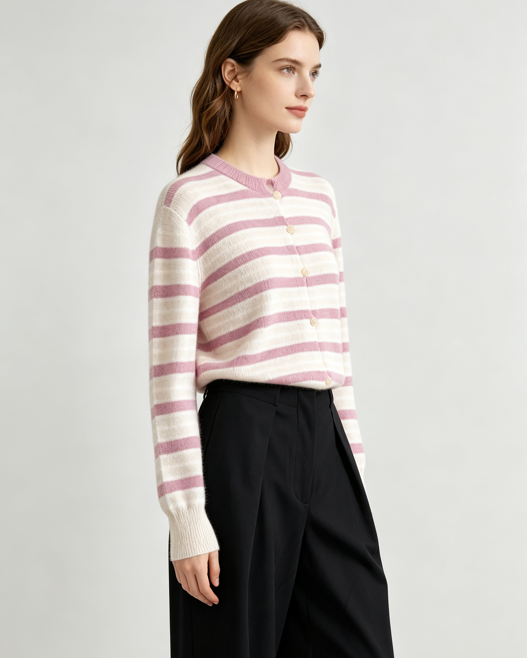 Striped Cashmere Cardigan