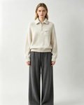 Half‑Zip Speckled Cashmere Sweater