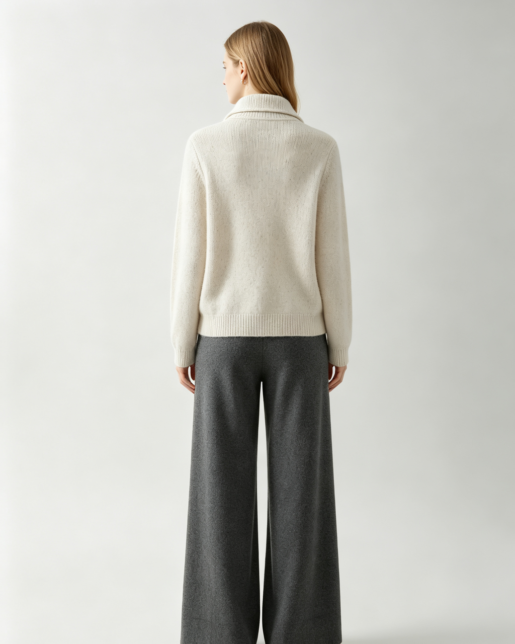 Half‑Zip Speckled Cashmere Sweater