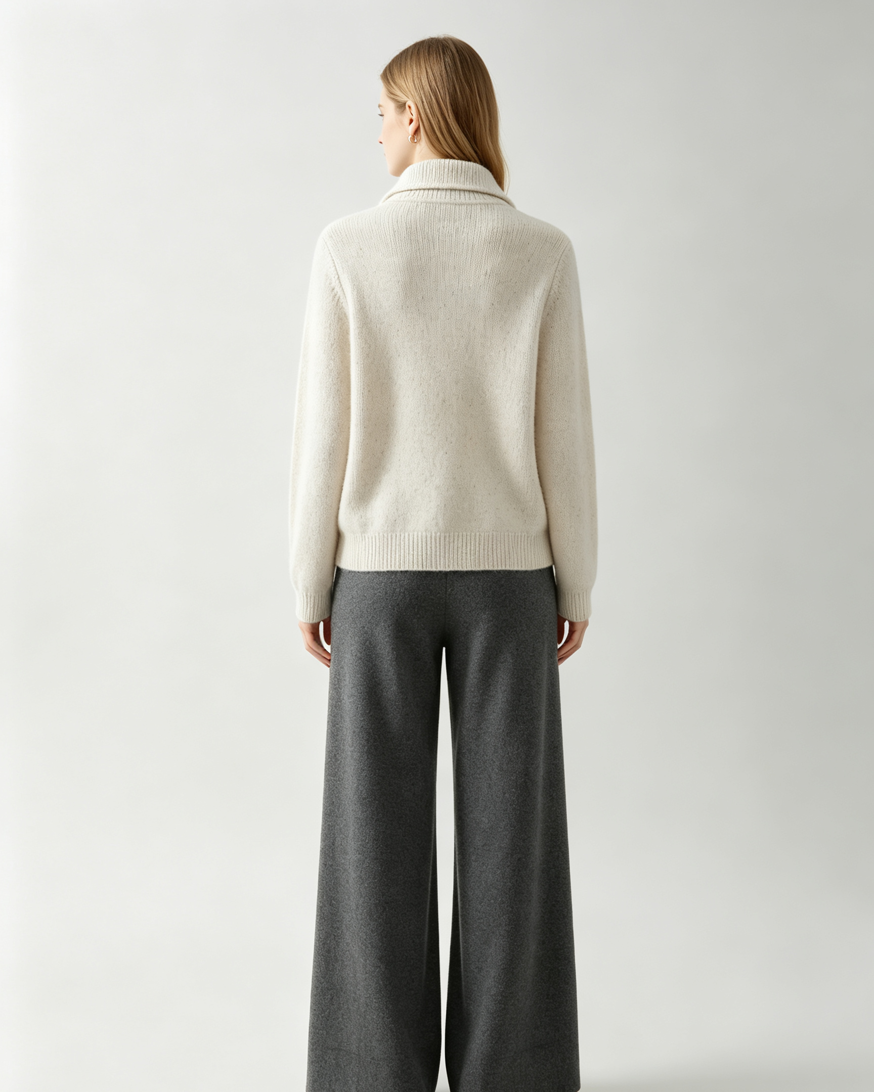 Half‑Zip Speckled Cashmere Sweater