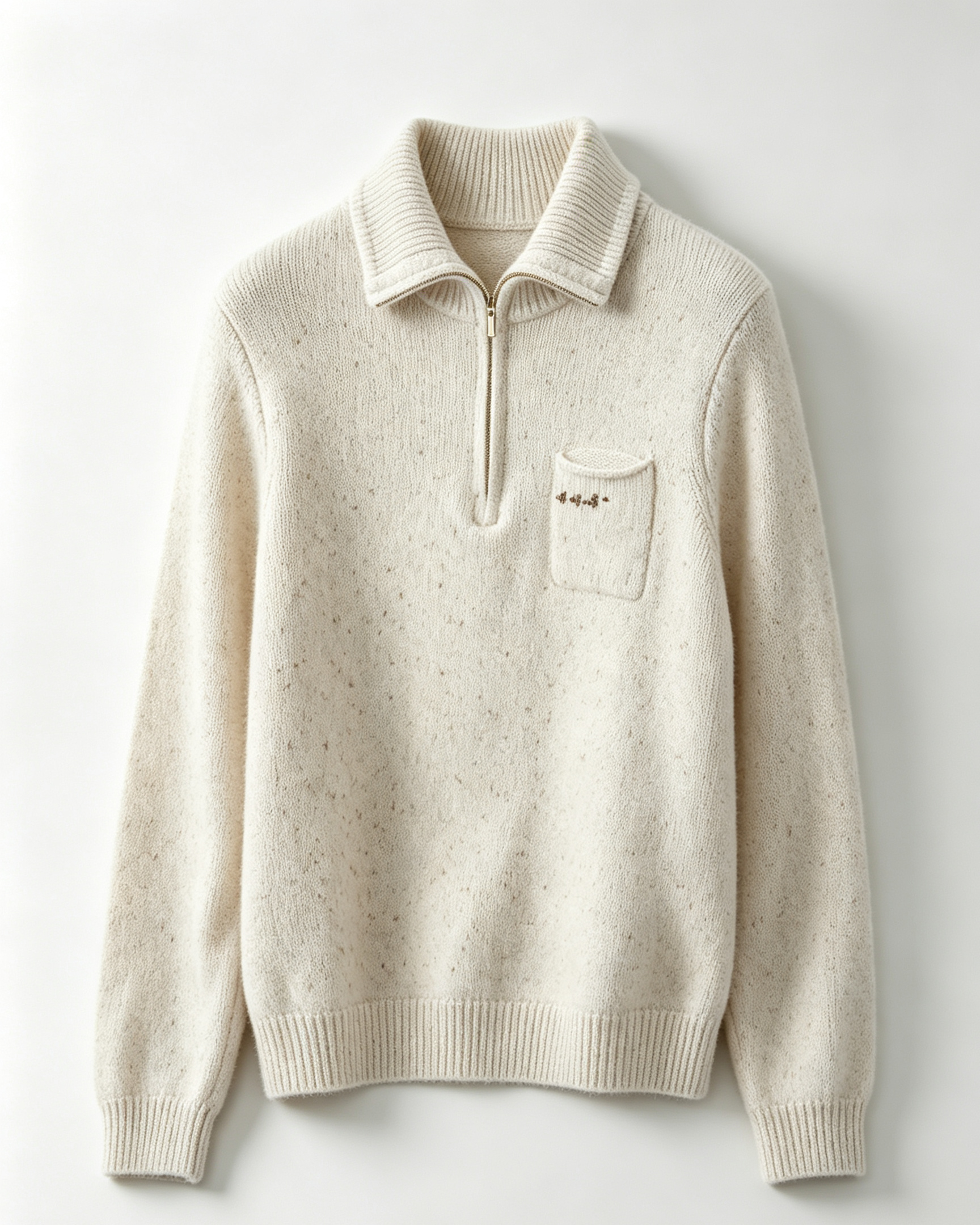 Half‑Zip Speckled Cashmere Sweater