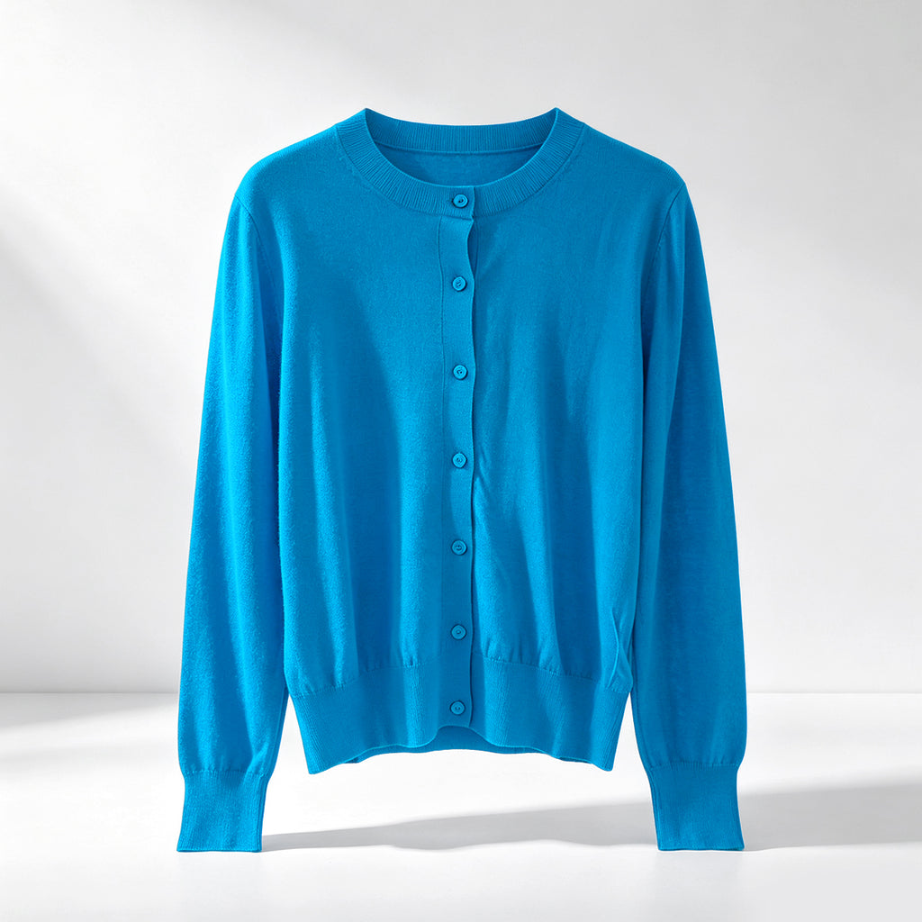 Round‑Neck Knit Cardigan