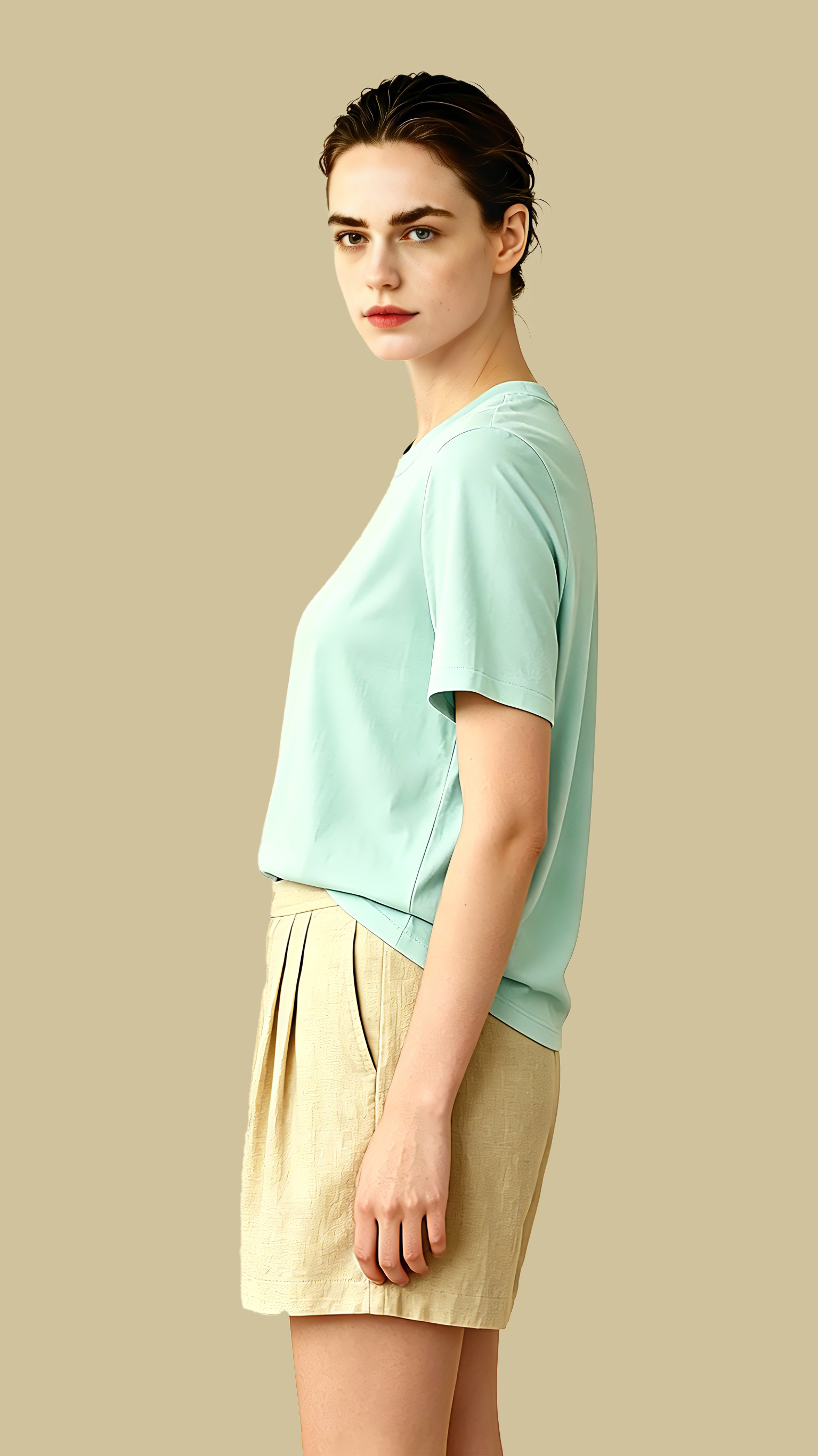 Premium Linen Ladies Pleated Shorts