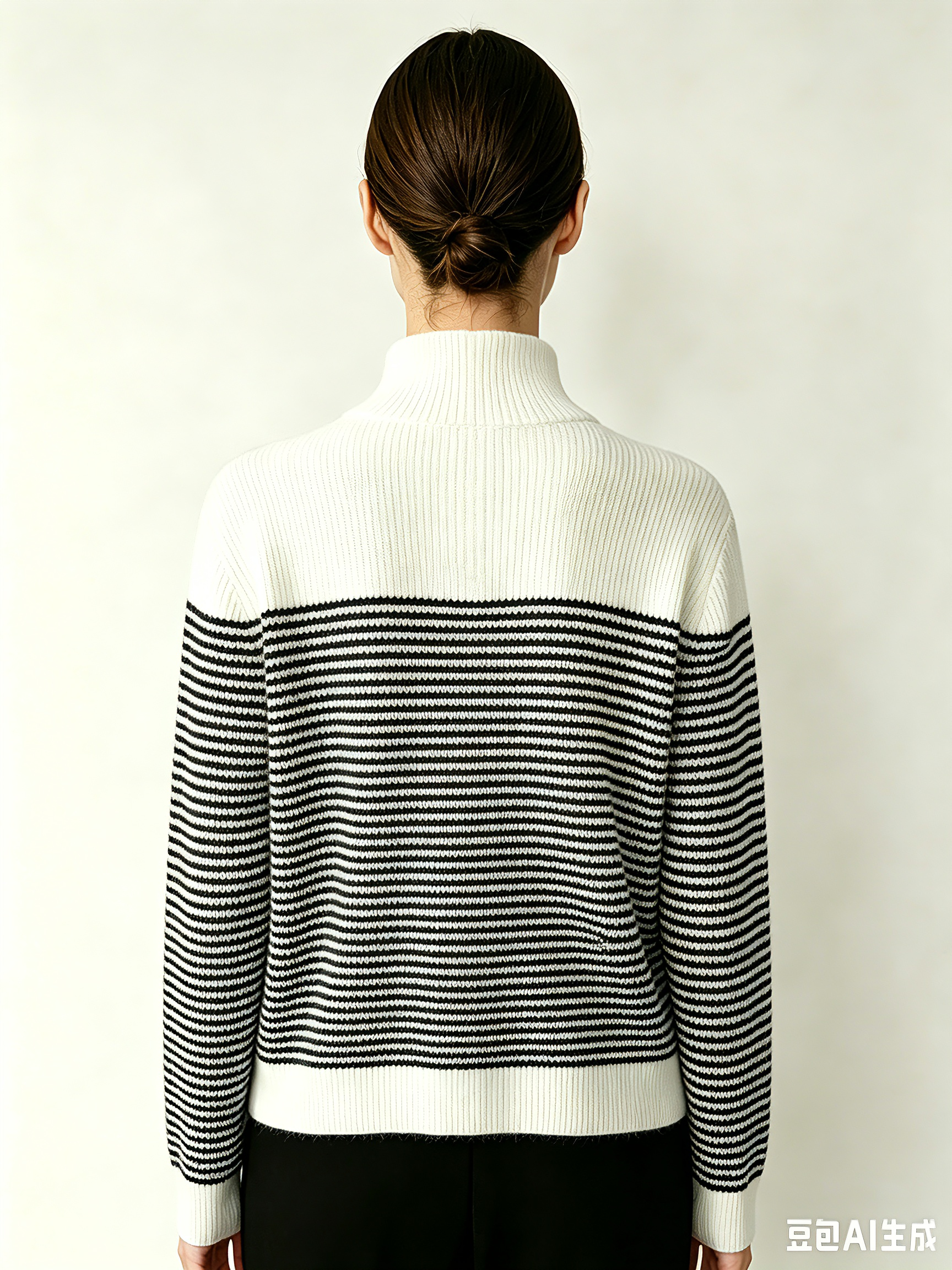 Striped Half-Zip Wool Sweater