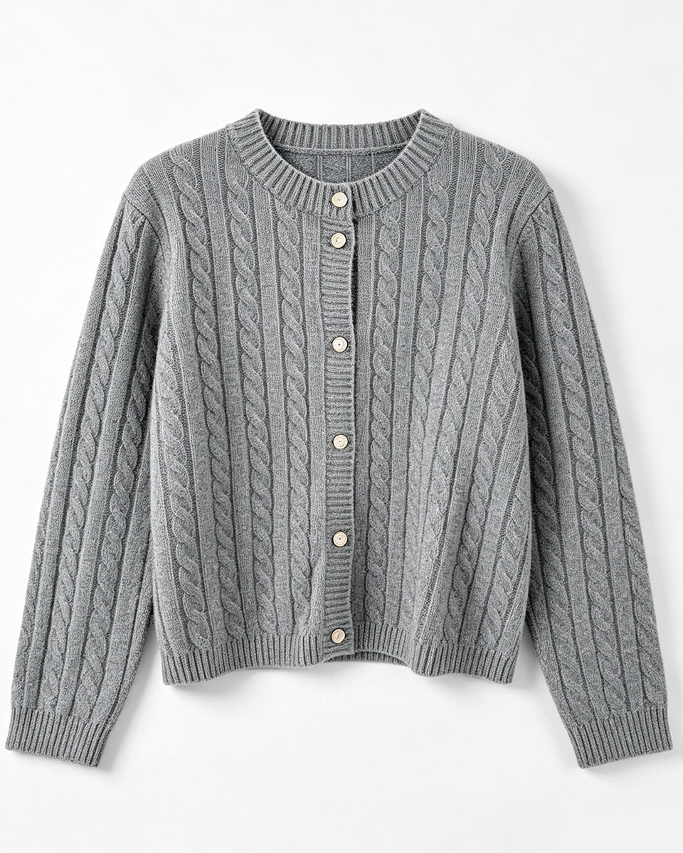 Cable‑Knit Cashmere Cardigan