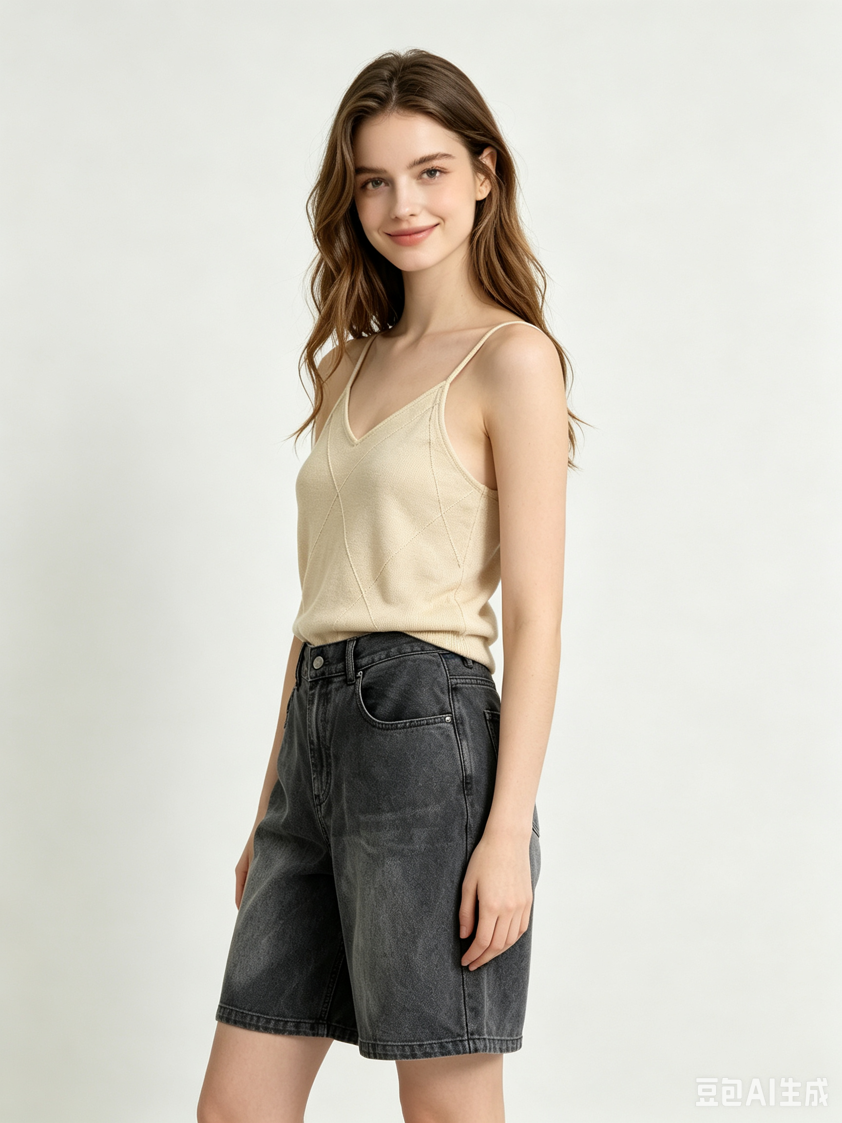 Washed Denim Bermuda Shorts