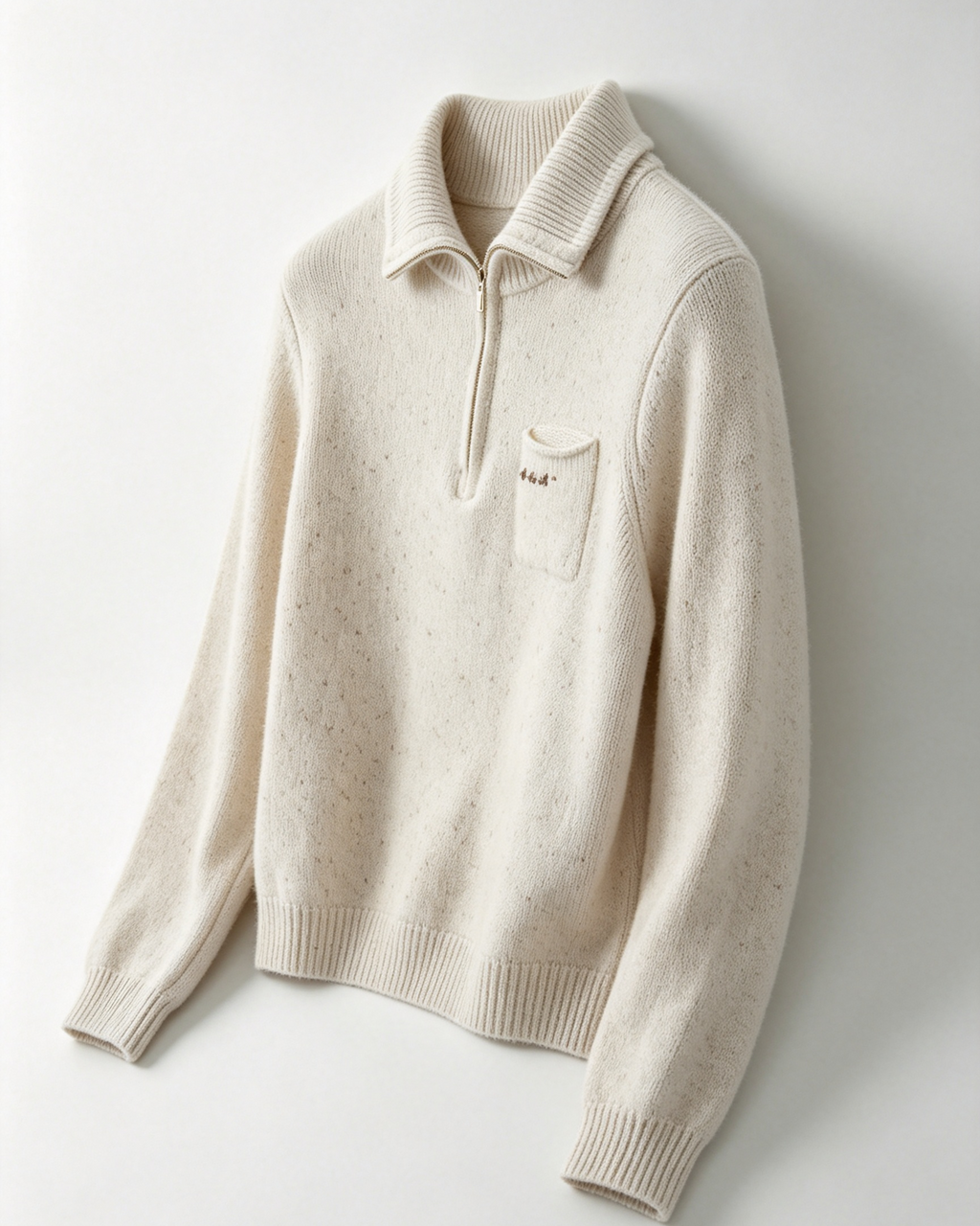 Half‑Zip Speckled Cashmere Sweater