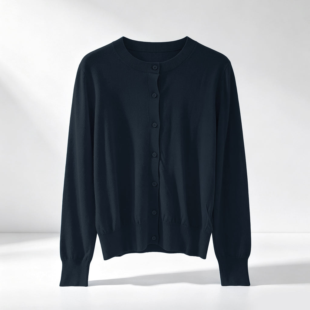 Round‑Neck Knit Cardigan