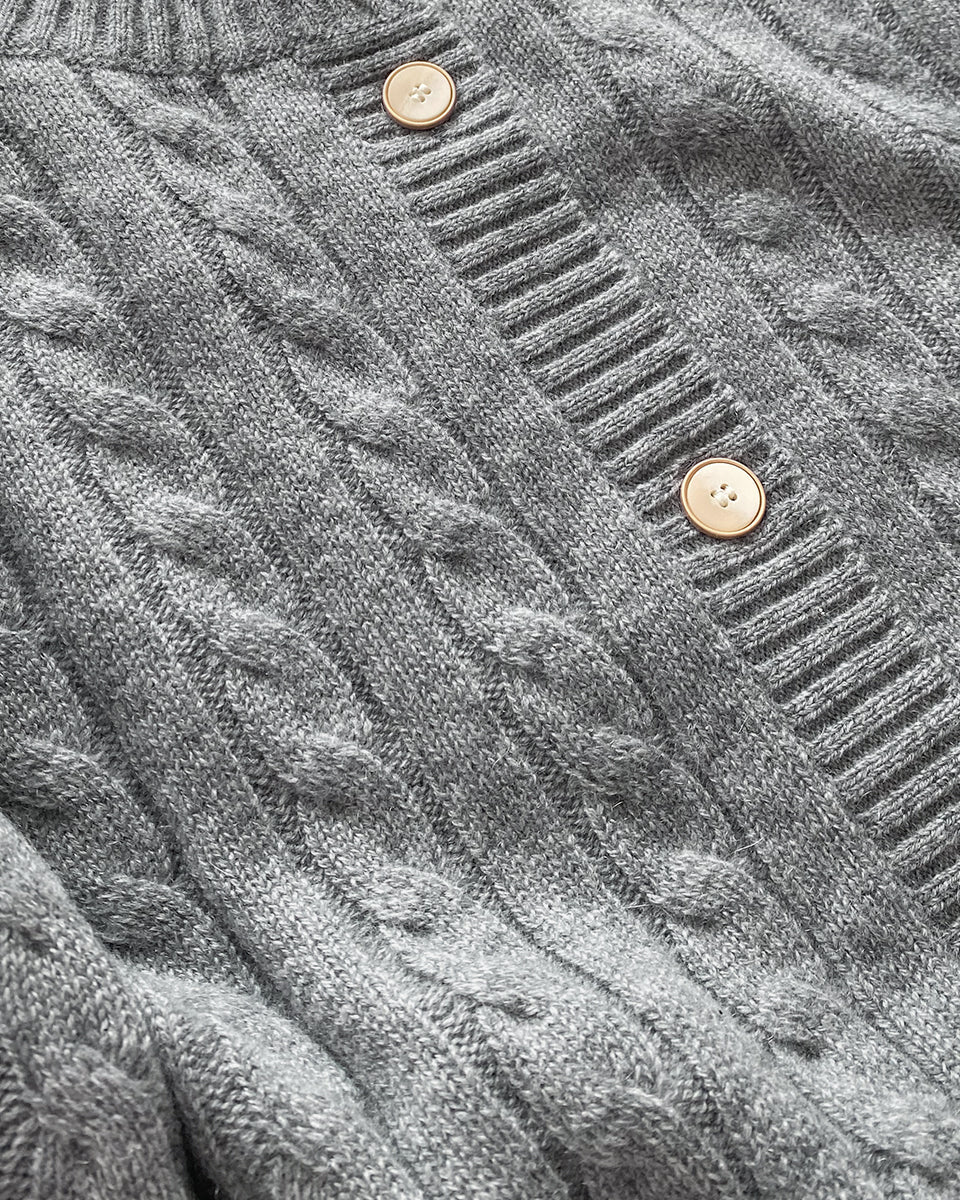 Cable‑Knit Cashmere Cardigan