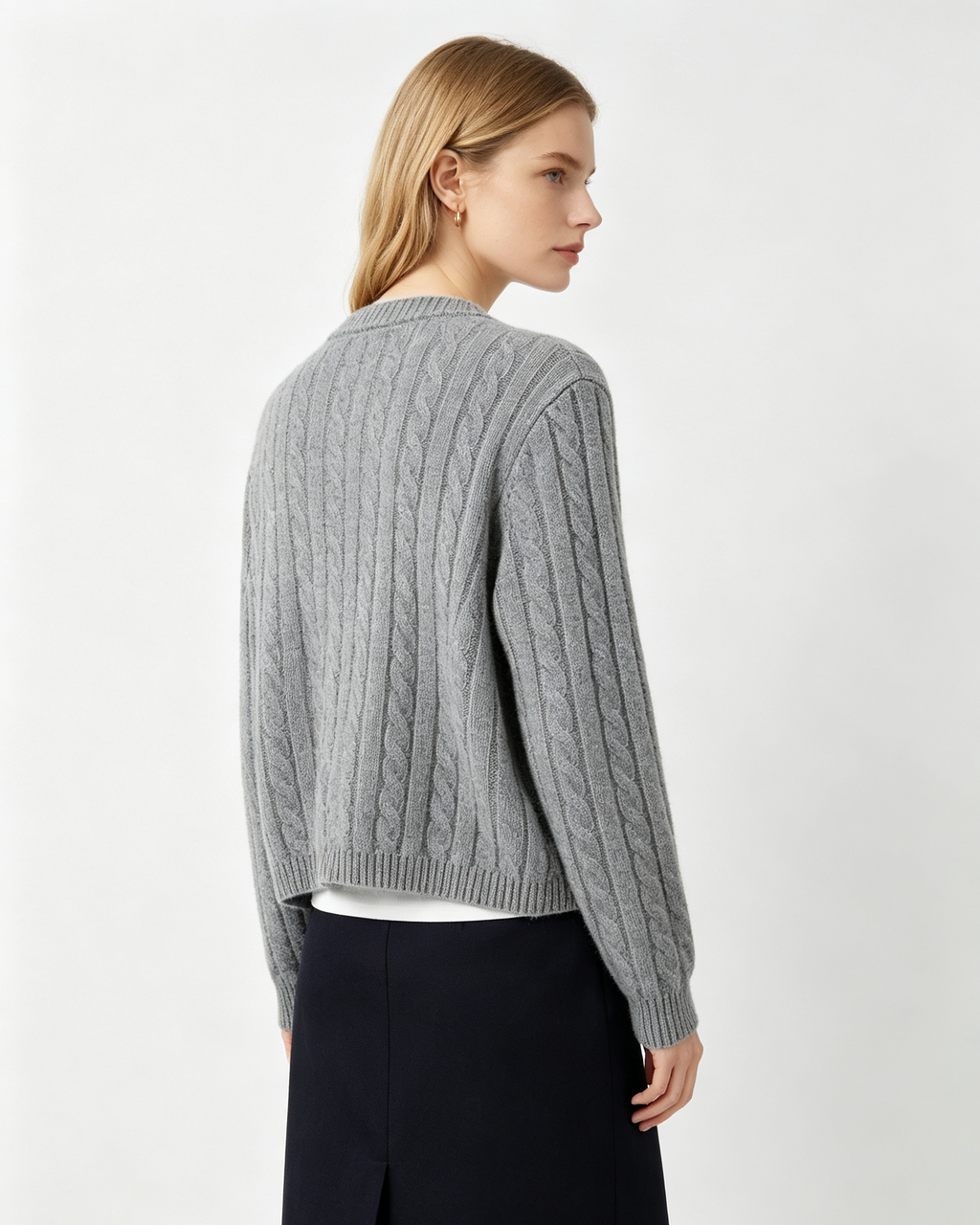 Cable‑Knit Cashmere Cardigan