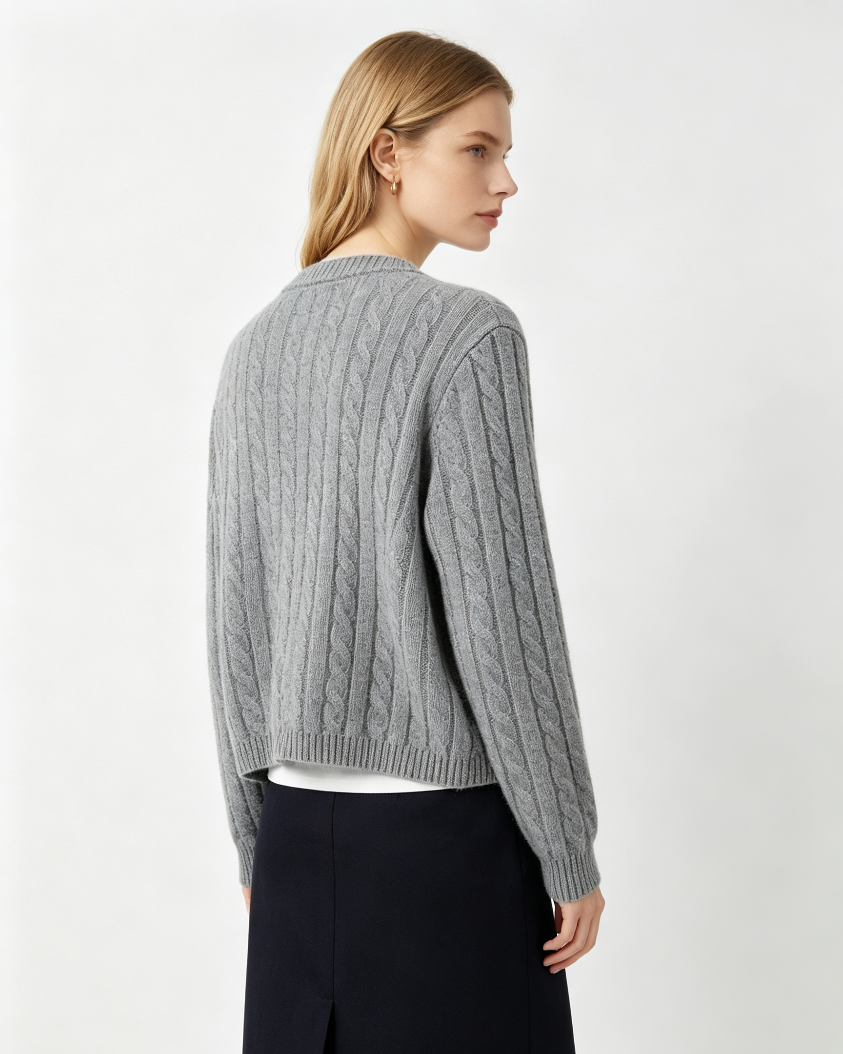 Cable‑Knit Cashmere Cardigan