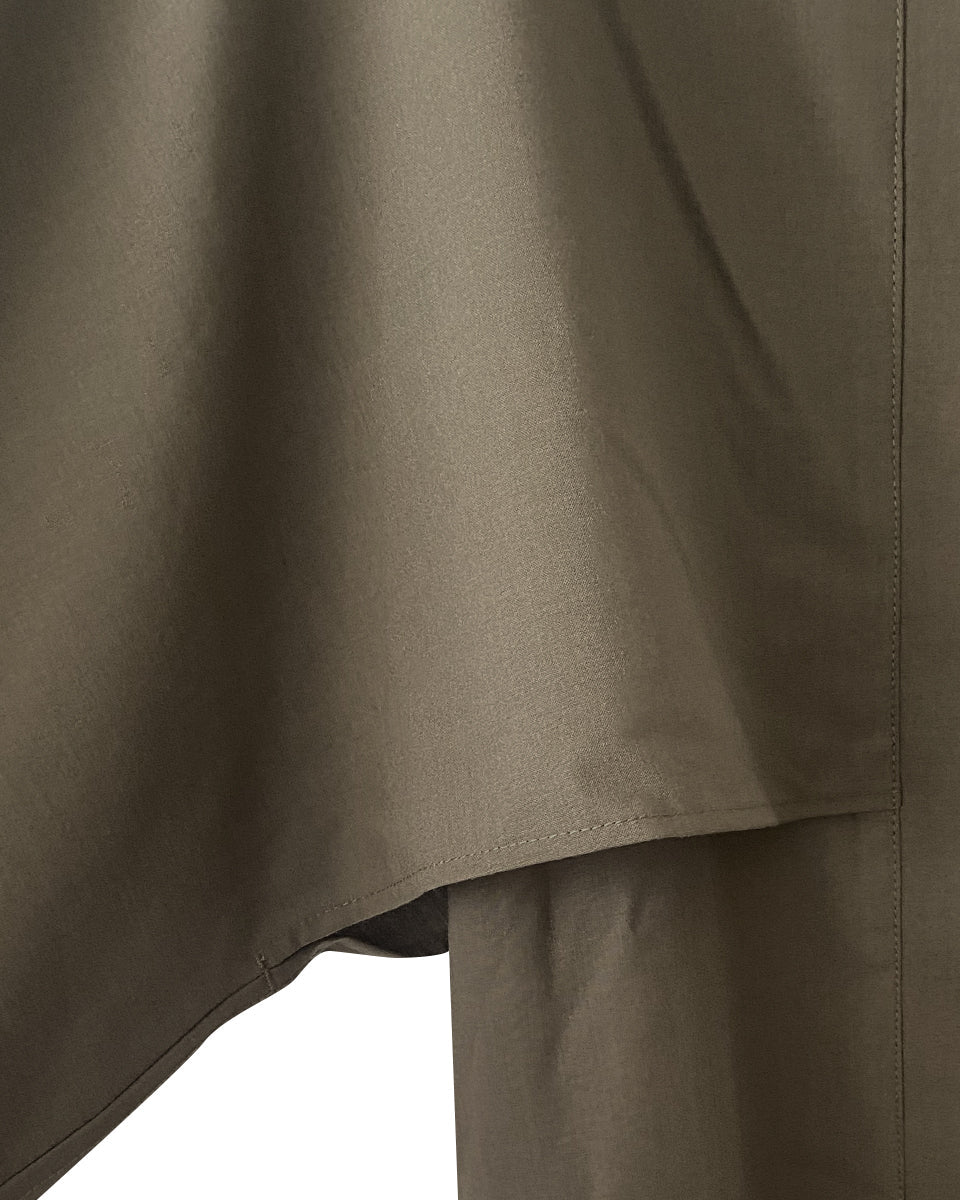 Wool Silk Stand‑Collar Trench