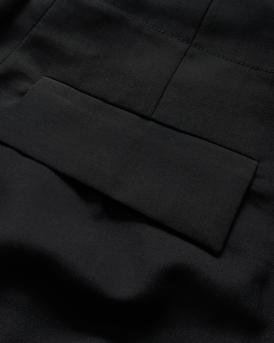 Black Wool‑Blend Trousers