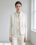 Camel Wool Stand Collar Vest