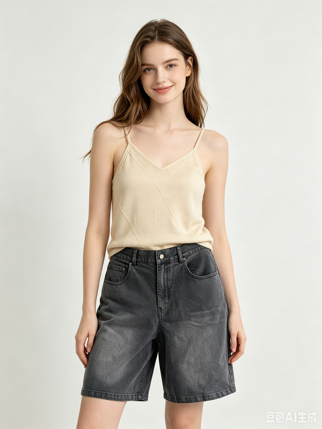 Washed Denim Bermuda Shorts