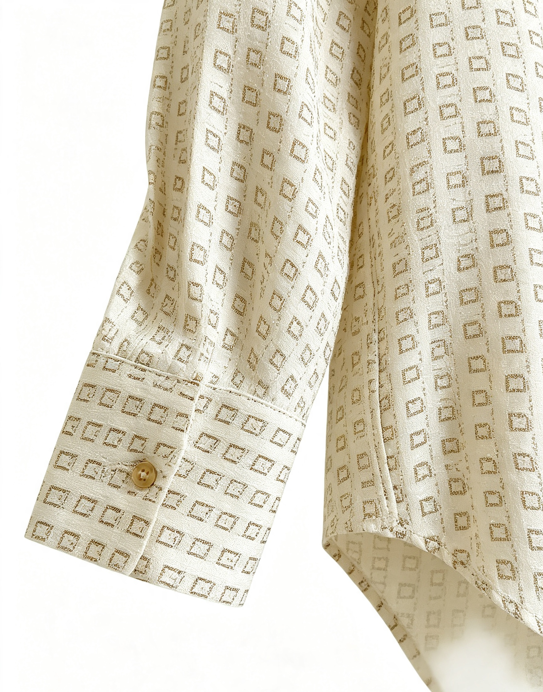 Silk Jacquard Collared Blouse