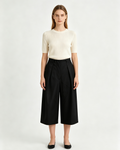 Black Wool‑Blend Trousers