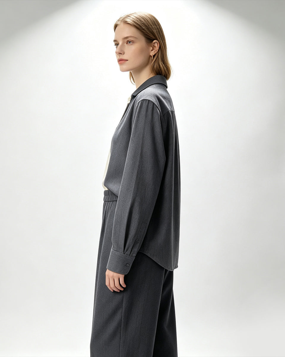 Wool‑Blend Two‑Piece Set
