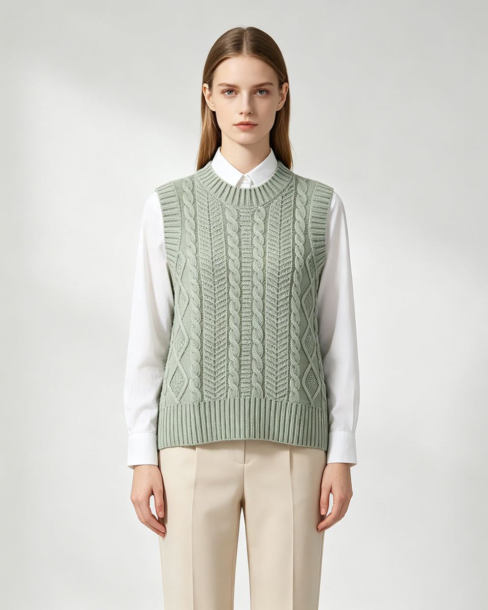 Cable Knit Sweater Vest