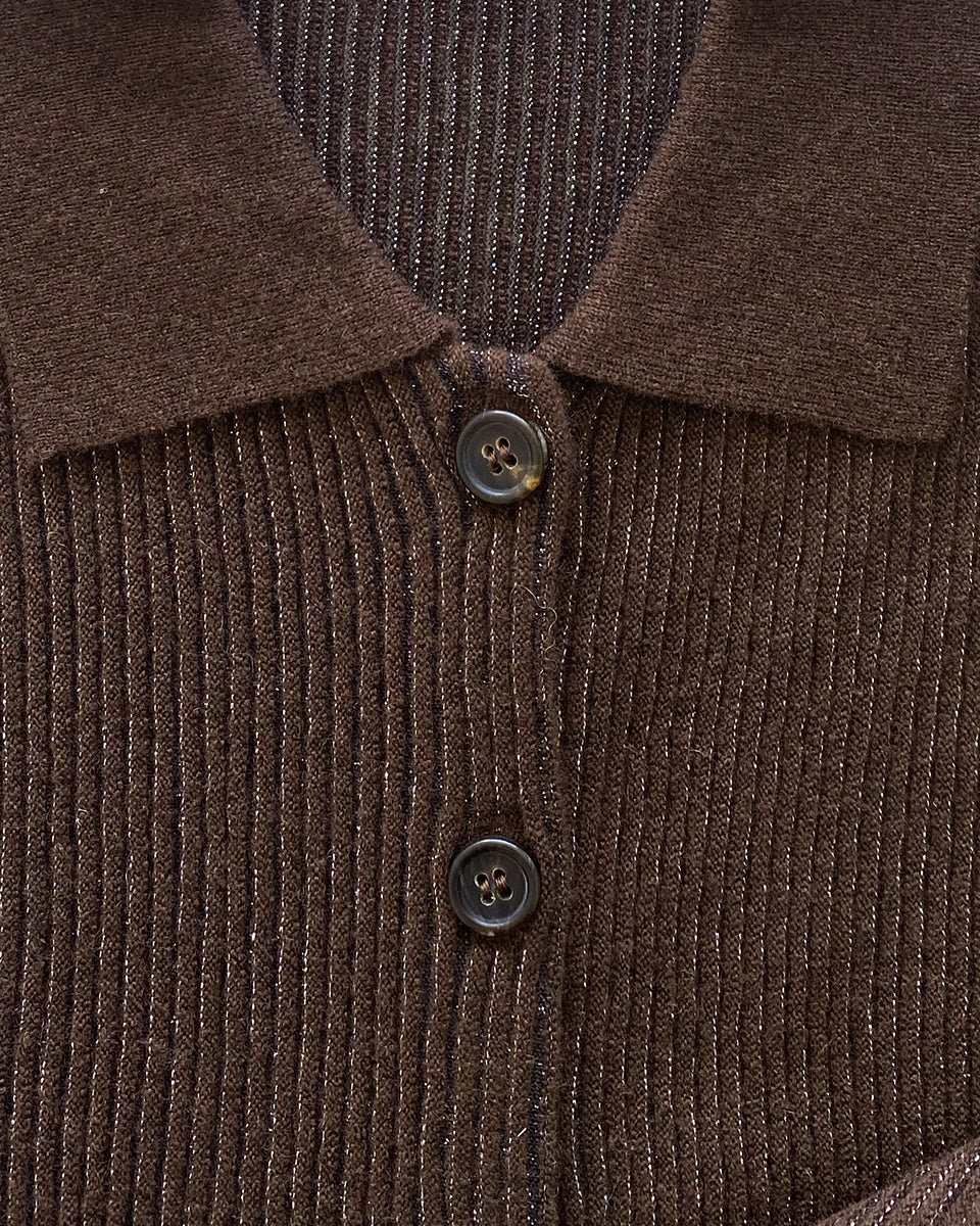 Polo Rib Knit Cardigan