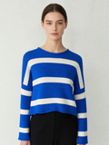 Striped Cropped Knit Sweater