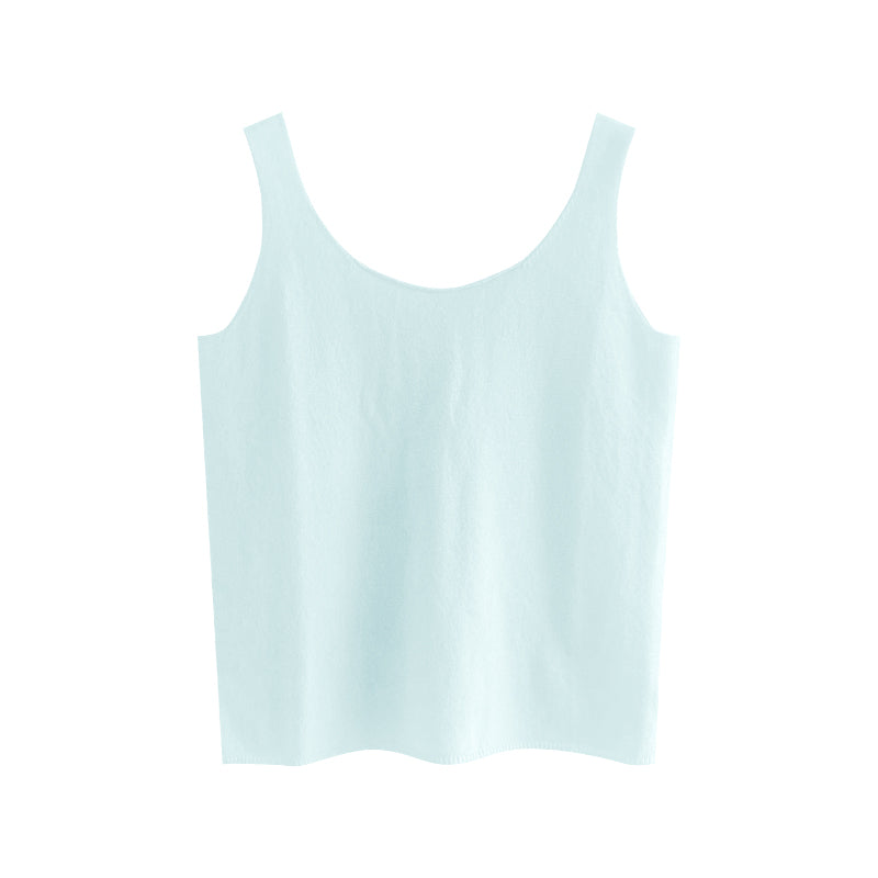 Pastel Knit U-Neck Tank