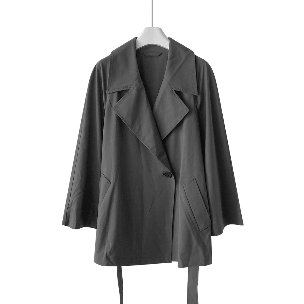 Wool Silk Belted Trench Coat