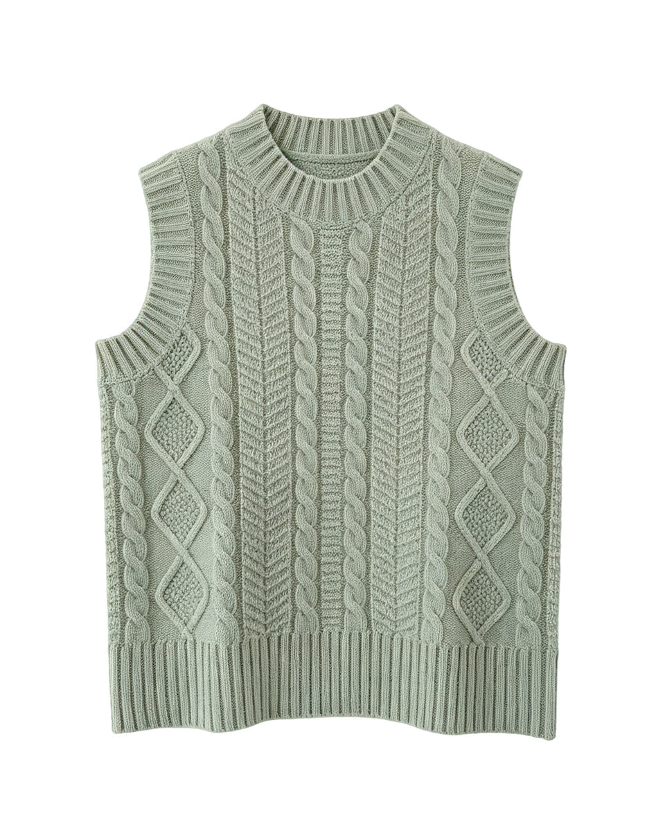 Cable Knit Sweater Vest